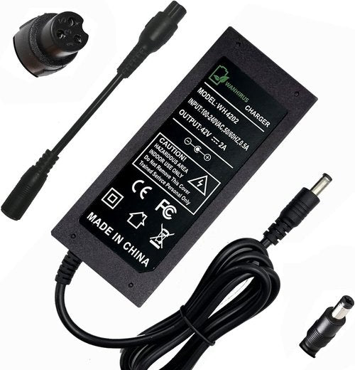 42V 2A Charger - Smart Power Supply for 36V Lithium Battery | Compatible with 8mm & 5.5mm DC Connectors