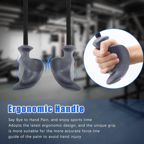HXD-ERGO Tricep Rope - Ergonomic Handles for Cable Machines | 36-Inch Triceps Attachment for Home Gym