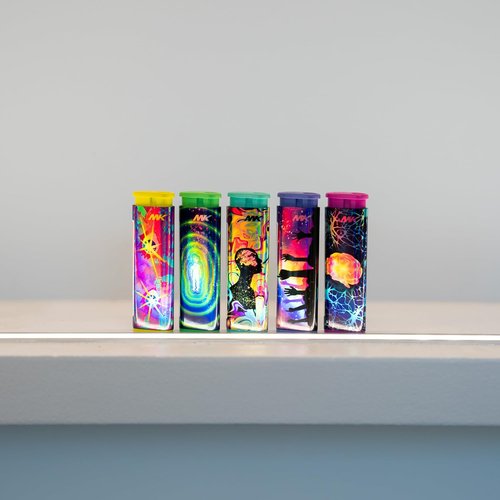 MK Windproof Jet Flame Lighters - 5PCS Striking Design | Refillable Butane Lighters for Camping & Outdoor Use