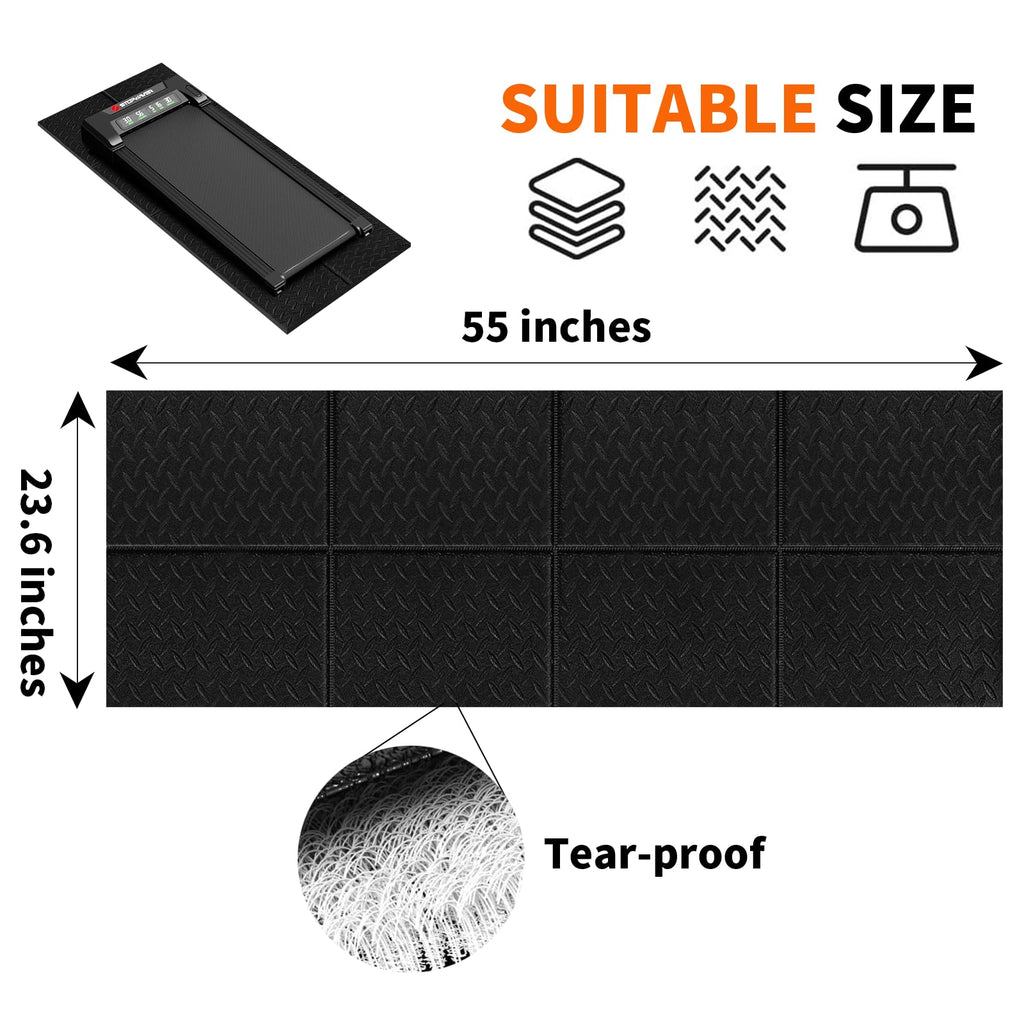 Stepwaver Walking Pad Mat for Carpet, Treamill Mat for Hardwood Floors, High Density, 1/4 Thickness, Folable, Floor Protection Mats for Bike, Elliptical, Treadmill