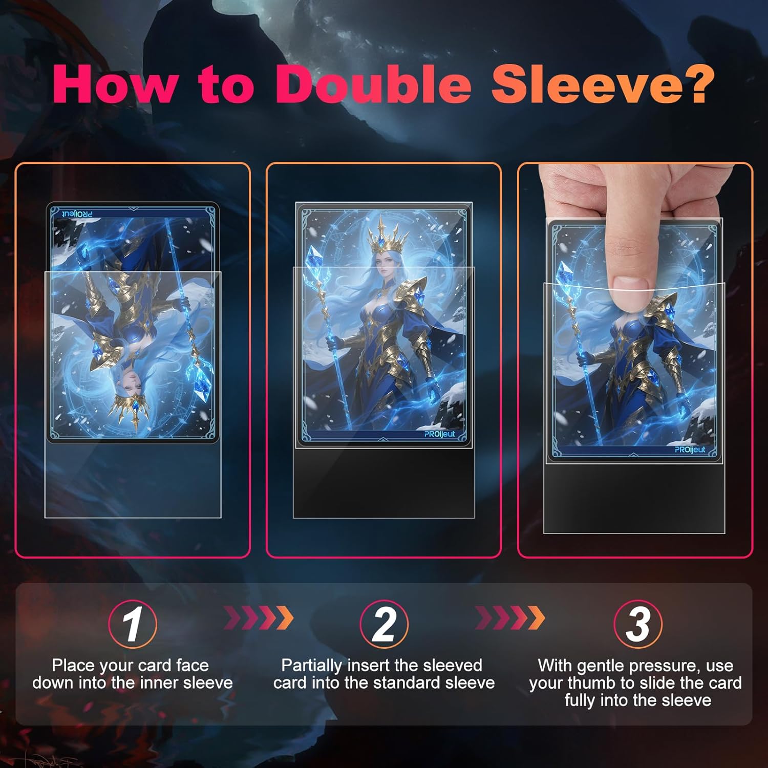Skiennix 1200 Pack Card Sleeves - Perfect Fit Inner Sleeves for Double-Sleeving | Compatible with MTG, PKM, TCG Cards (60 Microns)