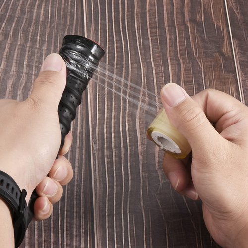 PATIKIL 44 Yard x 1.2 Inch Badminton Grip Cushion Wrap, 3 Pack PE Tennis Racket Grip Tape Backing Film Handle Anti Skid Cushion Accessories, Clear