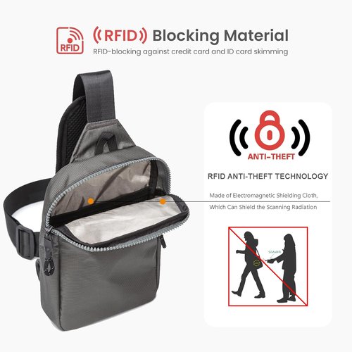 Higouta Mini Sling Bag - RFID Blocking Crossbody Backpack for Travel & Workouts | Unisex Utility Chest Bag
