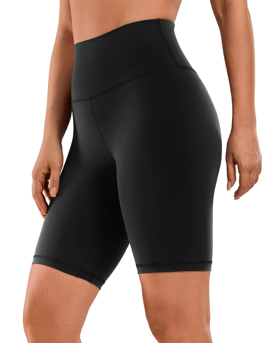 CRZ YOGA Women's Naked Feeling Biker Shorts - 8 Inches High Waisted Yoga Workout Gym Running Spandex Black Medium