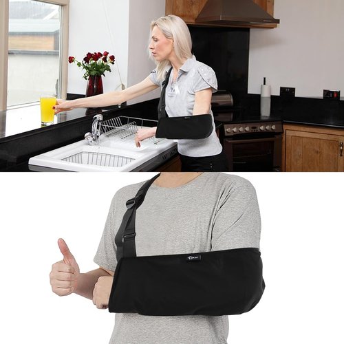 HKJD Arm Sling for Shoulder, Wrist, Elbow Injuries, Breathable and Adjustable Shoulder Immobilizer Sling for Men and Women with Thumb Loop, Support for Rotator Cuff Tear, Left or Right Arm