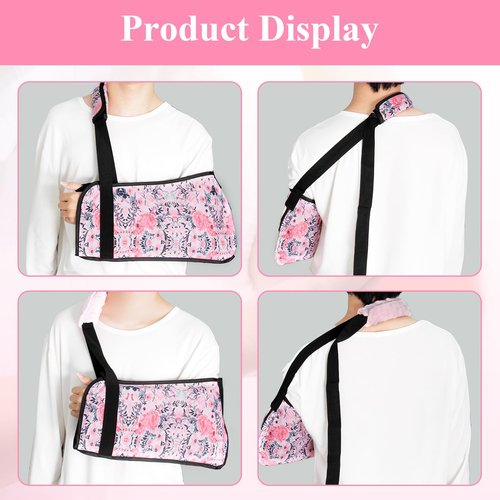 Arm Sling for Women with Strap Cushion, Fashion Shoulder Brace Support Immobilizer for Shoulder Elbow Wrist Injury, Padding Arm Support Sling for Women Men Youth Right & Left