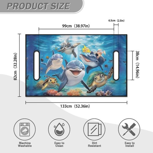 DISNIMO Ocean Dolphin Turtle Golf Cart Seat Cushion Cover Golf Cart Seat Blanket Fit All Golf Cart Comfortable Portable Golf Cart Seat Towel for 2 Person Seats Club Car