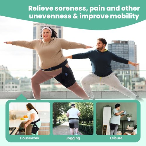 iDonua® Swollen Thigh Compression Wrap Brace for Lymphedema Reduction - with Adjustable 4 Cross Straps‌ (Short-L)