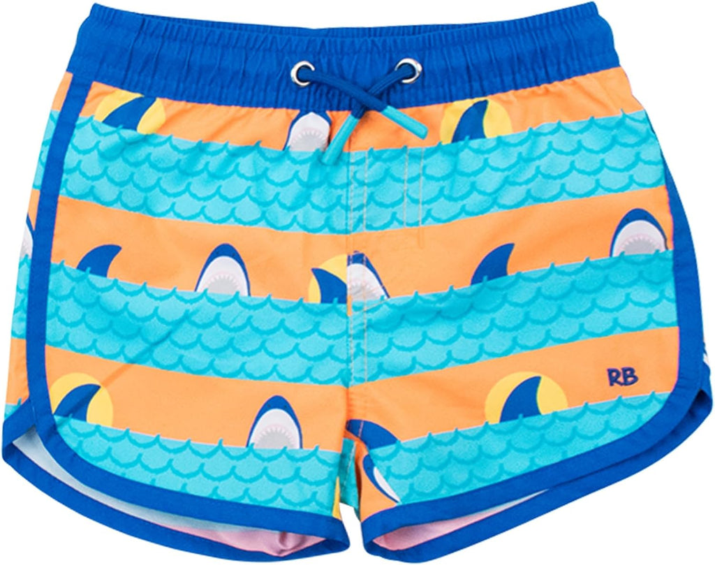 RUGGEDBUTTS Boys Swim Trunks - UPF 50+ Sun Protection | Dolphin Hem Design