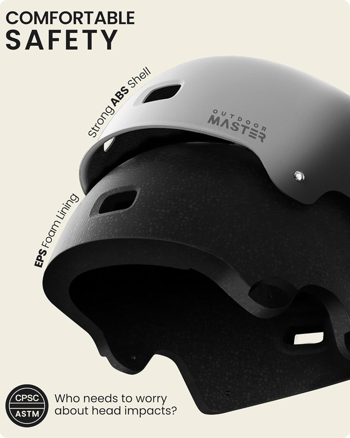 OutdoorMaster Skateboard Helmet - Multi-Sport Design with Ventilation & Two Removable Liners | For Kids, Youth & Adults