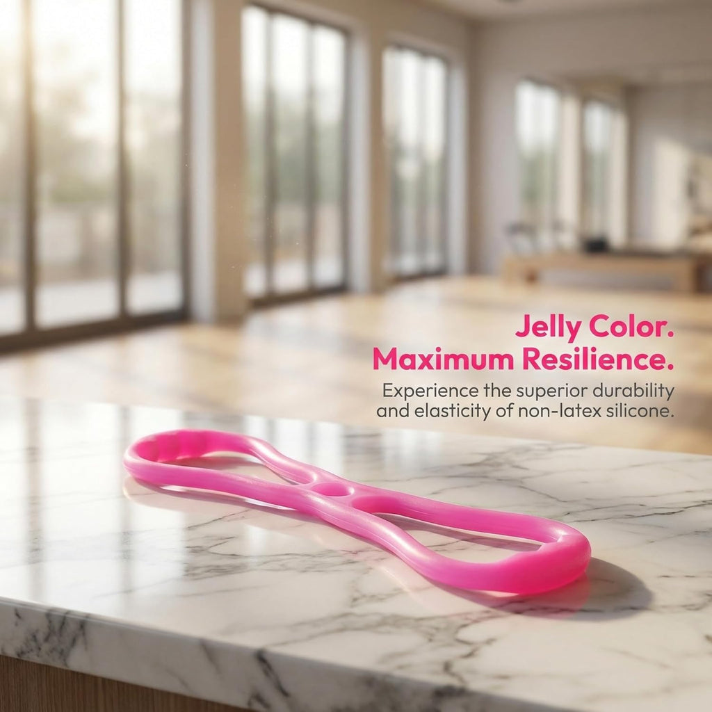 Toddmomy Figure 8 Resistance Band - Silicone Elastic Pull Rope for Yoga & Stretching | Jelly Color