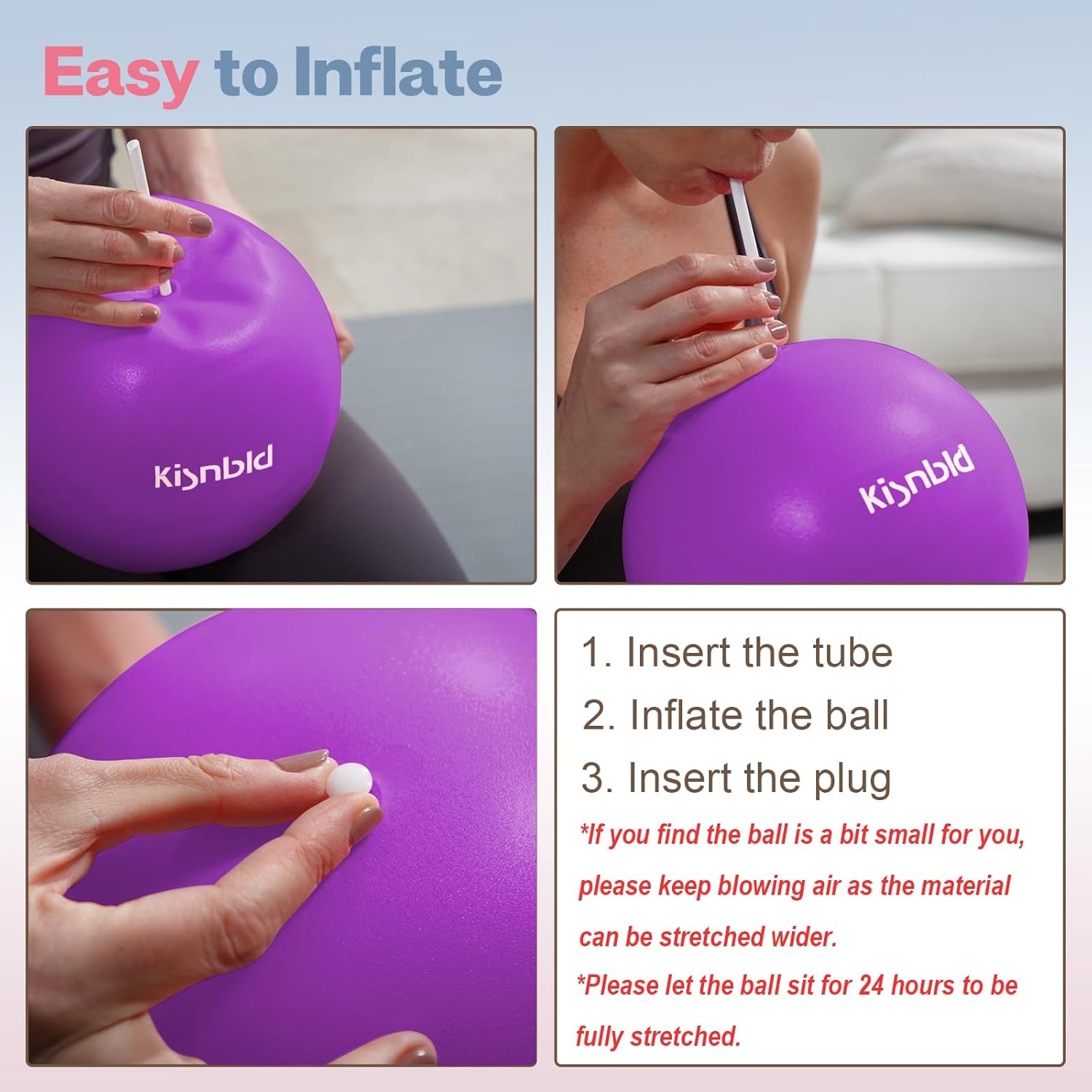 Small Exercise Ball - 9 Inch Mini Pilates Ball | Anti-Burst & Slip Resistant for Home Gym & Office Workouts