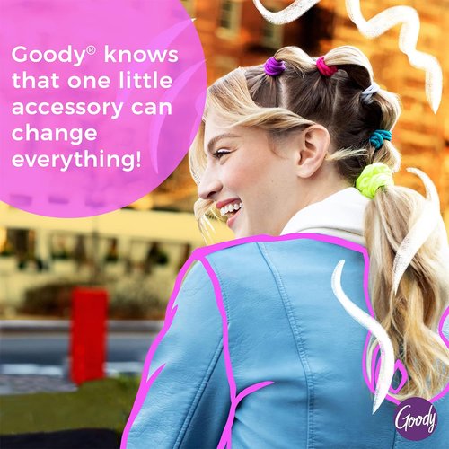 Goody Ouchless Hair Elastics - Tangle-Free Hold for Thick, Curly & Textured Hair - 30 Count, Black Ponytail Holders