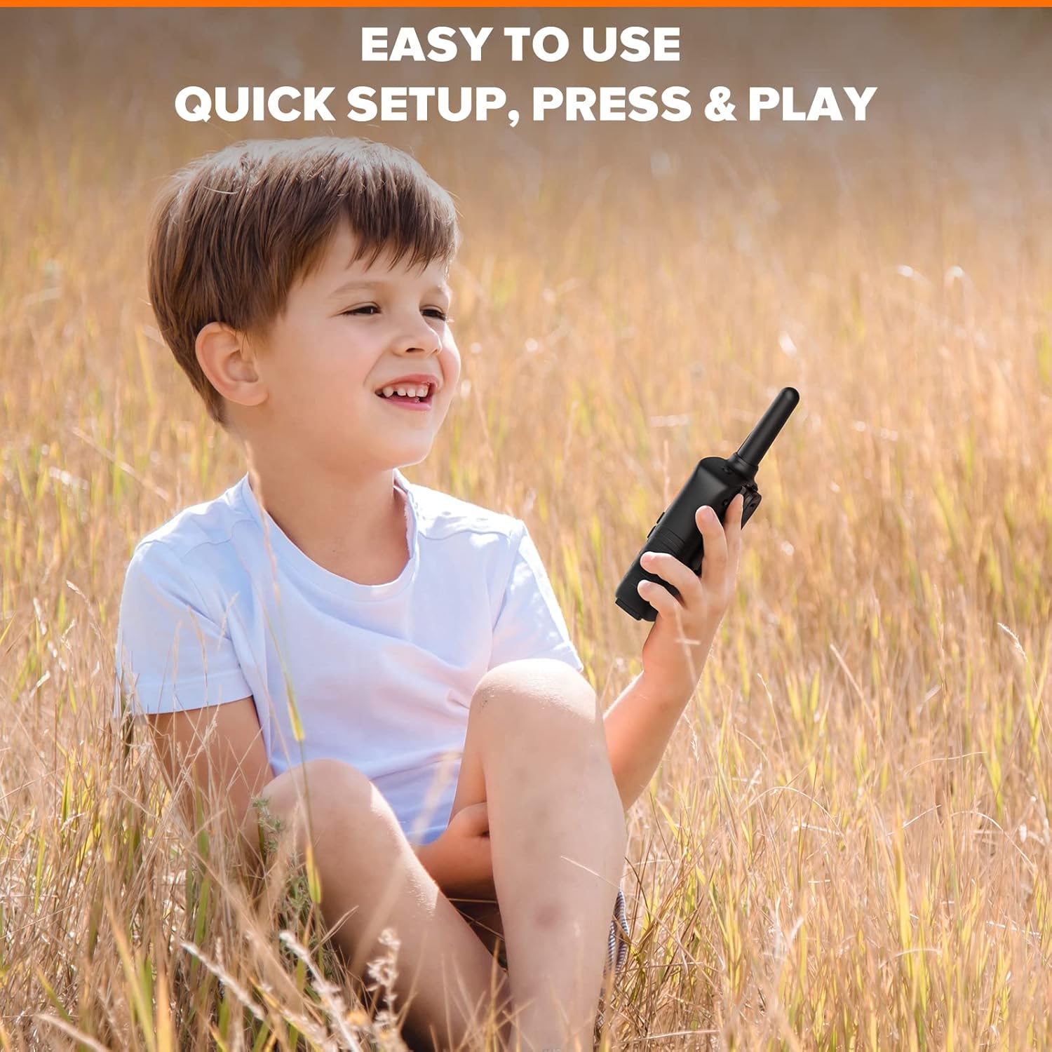 Wishouse Walkie Talkies - Long Range 2-Way Radios | Rechargeable 4-Pack with SOS Siren & NOAA Alert