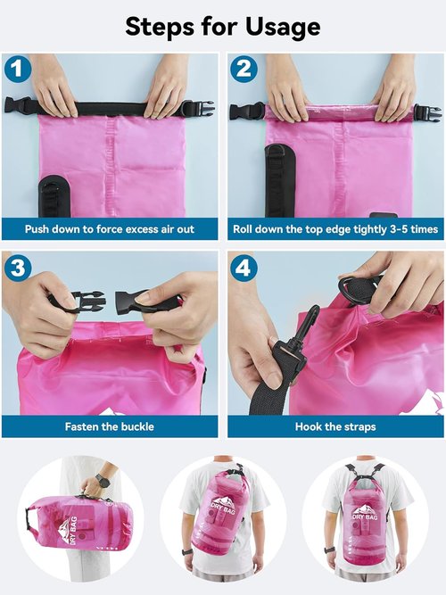 HEETA Waterproof Dry Bag - Lightweight Roll Top Storage for Travel, Swimming & Kayaking | 5L/10L/20L/30L/40L Options