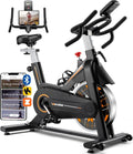 Wenoker Exercise Bike - App Sync Indoor Stationary Bike with Adjustable Seat & Multi-Grip Handlebars | Ideal for Weight Loss