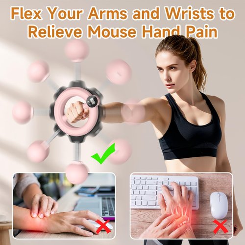 SAN LIKE 360° Hand-Crank Arm Workout Adjustable Forearm Trainer for Men & Women Shoulder Exercise and Mobility Trainer Chest Trainer Home Workout Equipment and Gym Workouts (Pink)