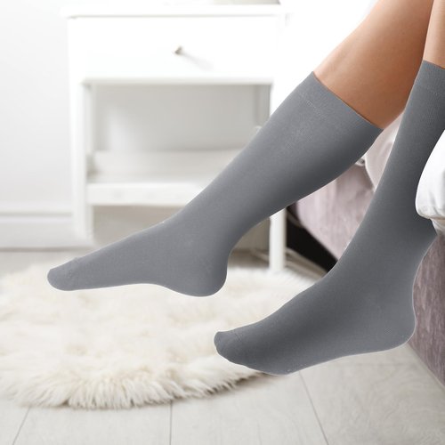 Croloose 4 Pairs Silk Liner Socks Ultra-lightweight Hiking Liners Calf Sweat Absorption Socks for Adult(Gray,L)