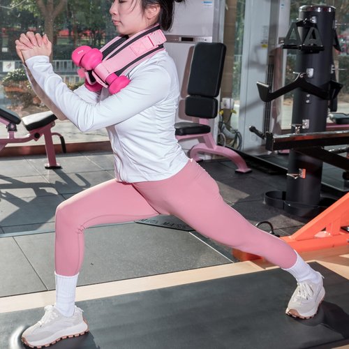 Hip Thrust Belt and Ankle Resistance Cuffs Set for Fitness Training (Pink)