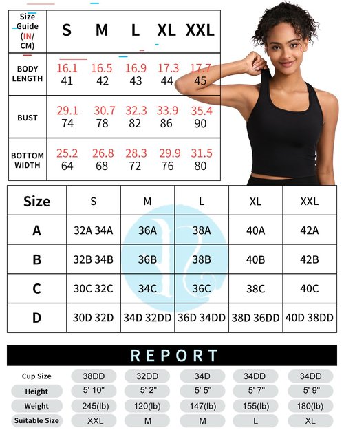RUNNING GIRL High Impact Sports Bras for Women - Square Neck Longline Workout Crop Tops with Built in Shelf Yoga Bra(BX3071Black,M)