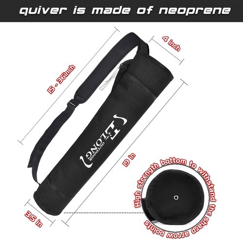 Elong Adjustable Archery Back Arrow Quiver Holder - Upgraded Quiver for Compound & Recurve Bows | Ideal for Youth & Adults