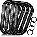 Skiennix Heavy Duty Carabiner Clip - 855lbs Strength | 3" D-Ring for Camping, Hiking, Outdoors, Gym, Black