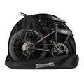 SUNELFFY 20inch Folding Bike Bag Bicycle Carry Bag Bike Travel Carrying Case Bike Transport Bag for Car Train Air Travel Portable (Black-White, 14-20 inch)