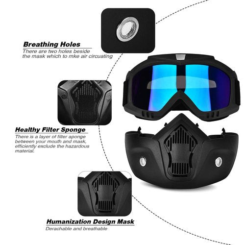 BOLLFO Airsoft Skull Mask Protective Full Face Tactical Mask for CS Airsoft Shooting Halloween Cosplay Cycling Party,Adjustable Windproof Outdoor Anti-Fog Face Mask (Coloful)