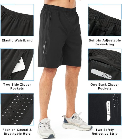 NORTHYARD Men's Athletic Running Shorts - Quick Dry Lightweight Gym Workout | 5"/7"/9" Options