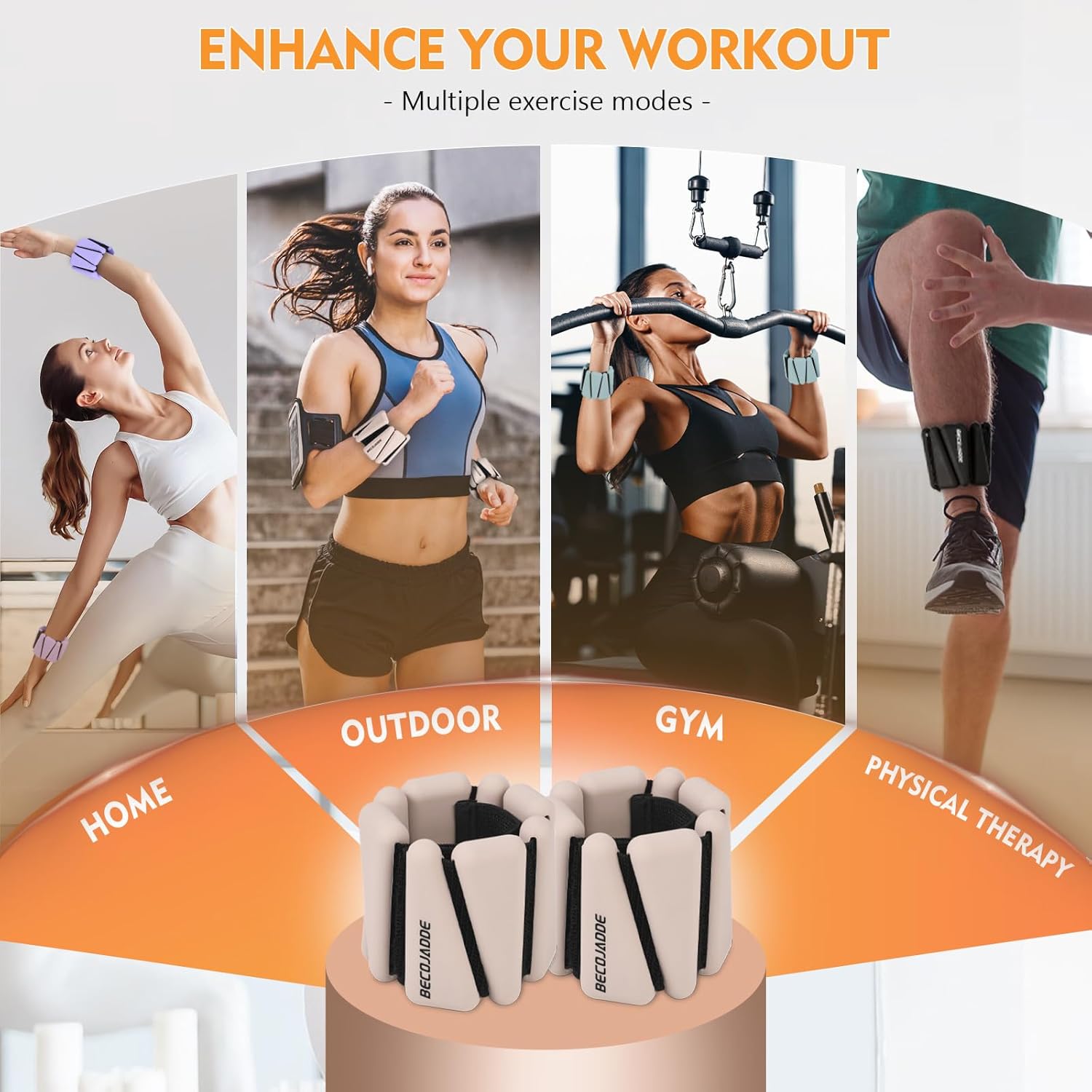 Skiennix Ankle Weights Set - Adjustable 1 lb/2 lb/3 lb for Pilates, Running, Yoga | Perfect for Arm & Leg Workouts