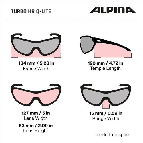 ALPINA Mirrored & Contrast-enhancing Anti-fog Cycling Glasses for Men & Women, 100% UV Protection, TURBO HR Q-LITE, olive matt, one size