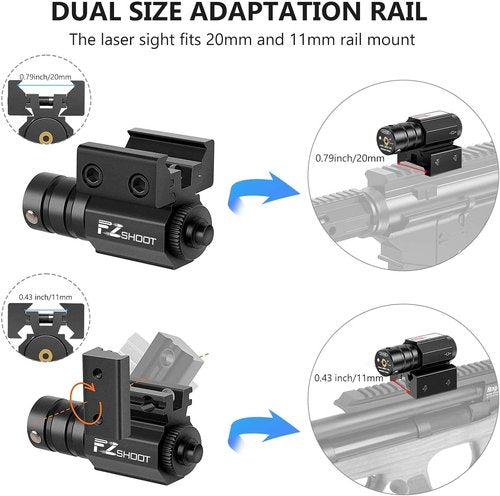 EZshoot Compact Red Laser Sight - Dual-Purpose with Picatinny Rail Mount for 11mm/21mm Rails