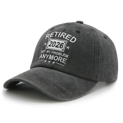 HAFOUXIGM Retirement Gifts for Men Women 2026, Funny Retired Hat Not My Problem Anymore Baseball Cap Black