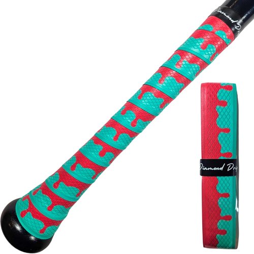 Baseball Bat Grip Tape - Non-Slip, Shock-Absorbing 1.1mm Batting Wrap | Ice Cream Drip Design