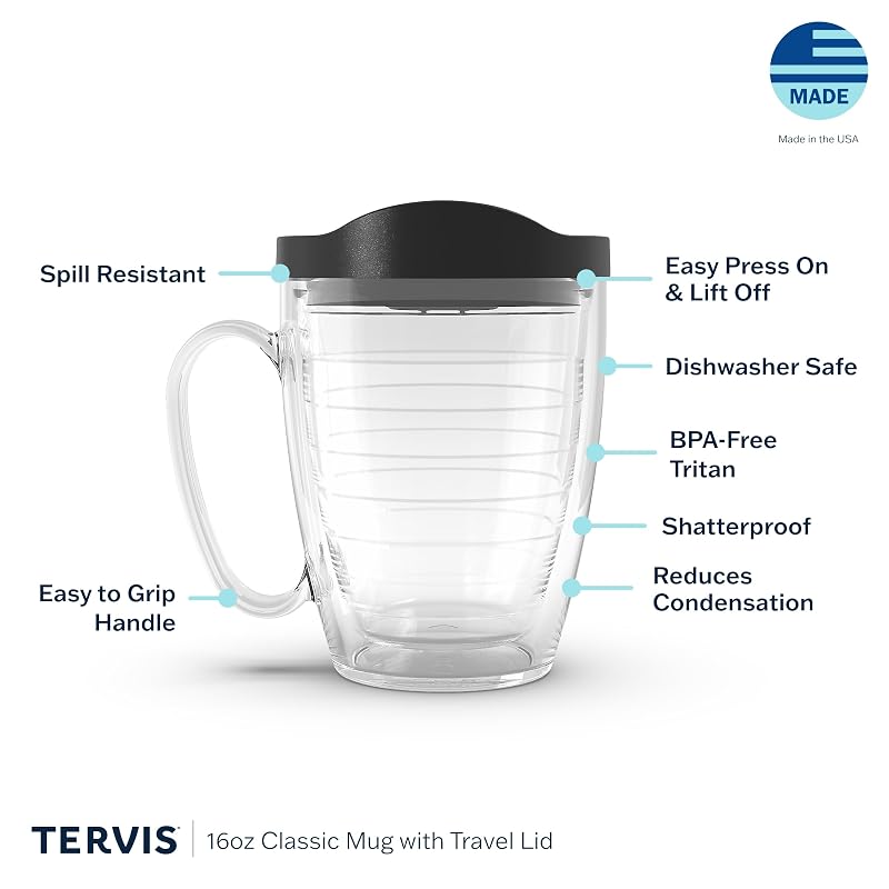 Tervis Purdue Boilermakers 16oz Insulated Tumbler Cup - Double-Wall Made in USA, Clear