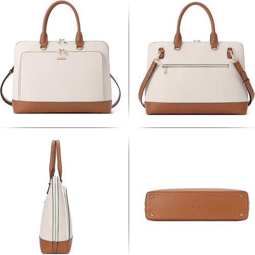 CLUCI Leather Briefcase - Stylish 15.6 Inch Laptop Bag for Women | Versatile Work & Shoulder Handbag