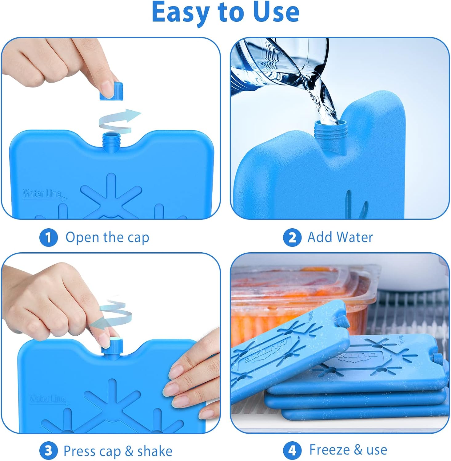 OUTXE Ice Packs - Reusable Ultra-Thin Freezer Packs for Lunch Boxes | Keep Food Fresh & Cold