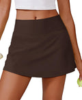 PINSPARK Women's High-Waisted Tennis Skirt - Stretchy Athletic Golf Skort with 2 Pockets for Workout