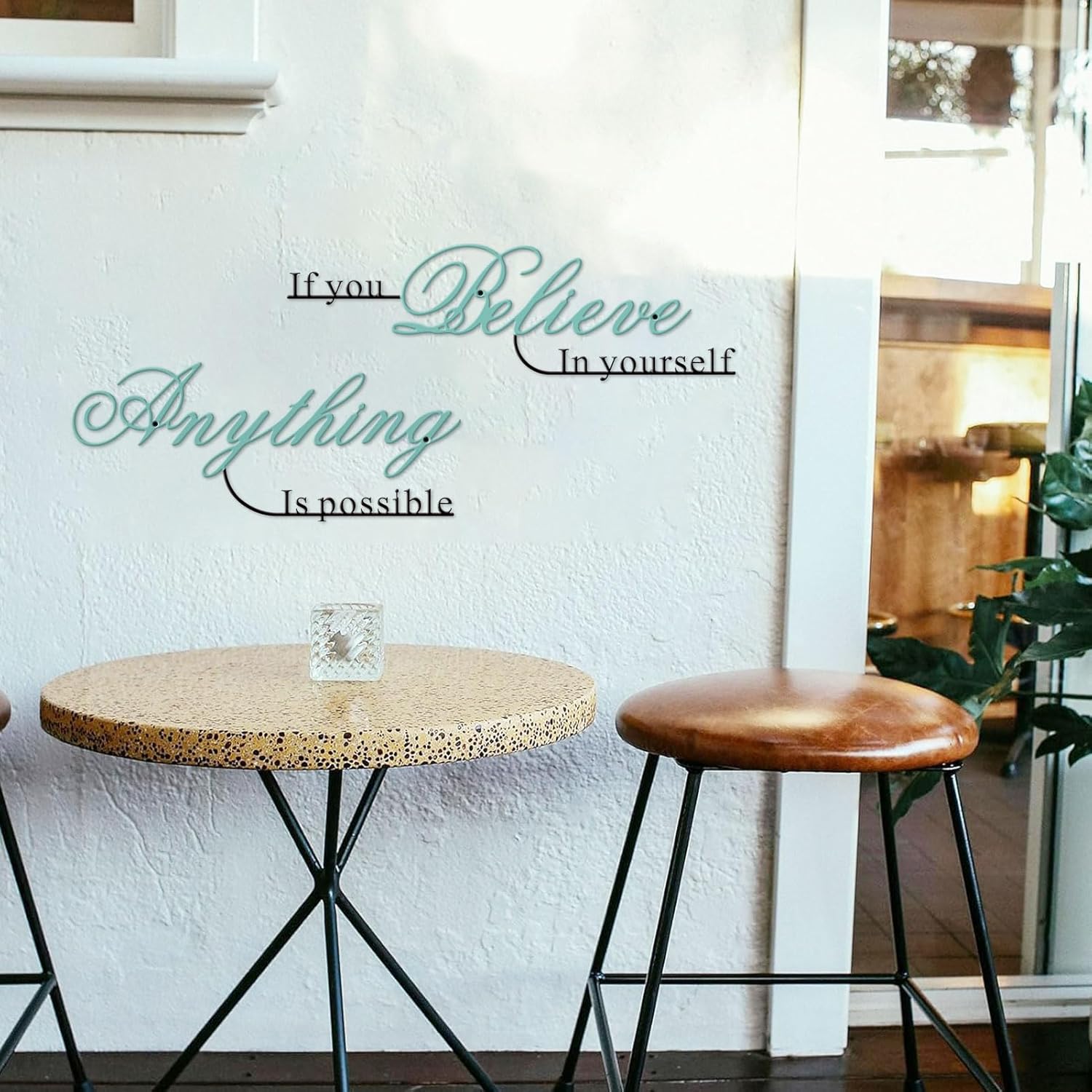 Resama Wall Art Decor - Inspirational Metal Quotes | "Believe in Yourself" | 2 Pcs Colorful Design