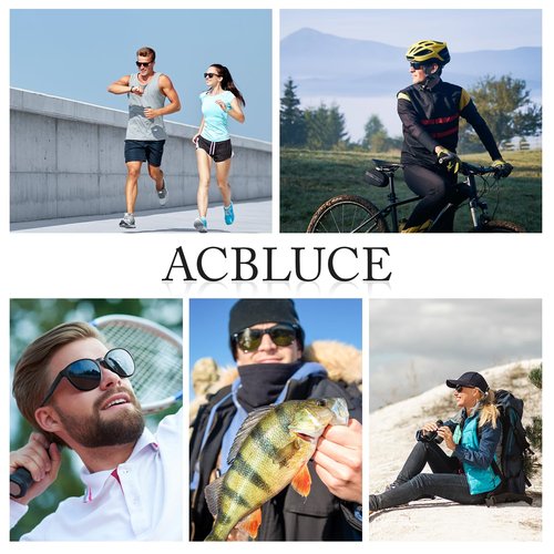 ACBLUCE Mens Polarized Sunglasses for Womens Driving Fishing Running Sunglasses for Travel Hiking Beach Travel Fashion Black Glasses