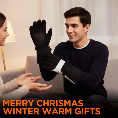 Heated Gloves for Men, Rechargeable Electric Heated Winter Work Gloves, Touchscreen, 3000mAh Keep Warm for 8.5-9.5 hrs, for Travel Skiing Working Hunting Walking The Dog Fishing, Riding Heated Gloves