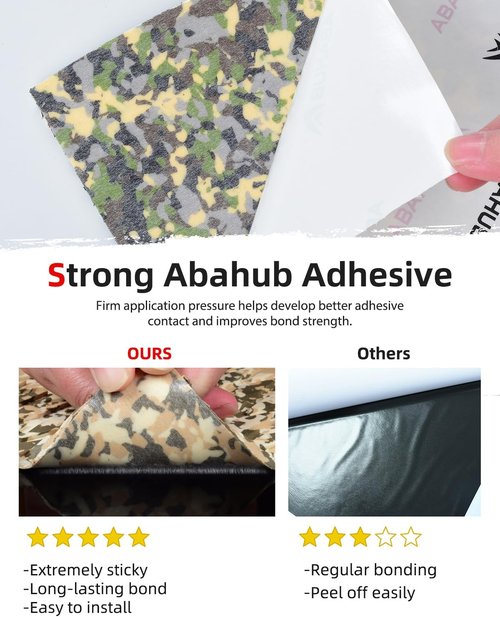Abahub EVA Foam Boat Flooring - Non-Slip Camouflage Traction Pad | Self-Adhesive, Trimmable, 96''x16''
