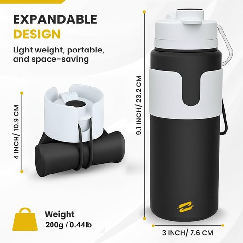 Collapsible Water Bottles | BPA-Free Silicone, Leak-Proof & Lightweight for Travel, Hiking & Sports