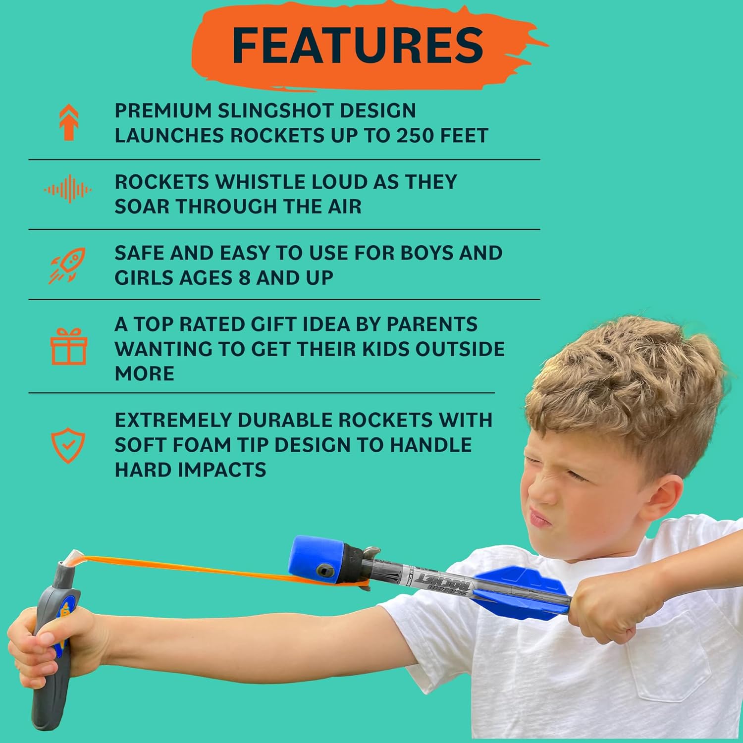 Toy Rocket Launcher - Fun Outdoor Slingshot Rockets for Kids | Perfect Gift for Ages 8+