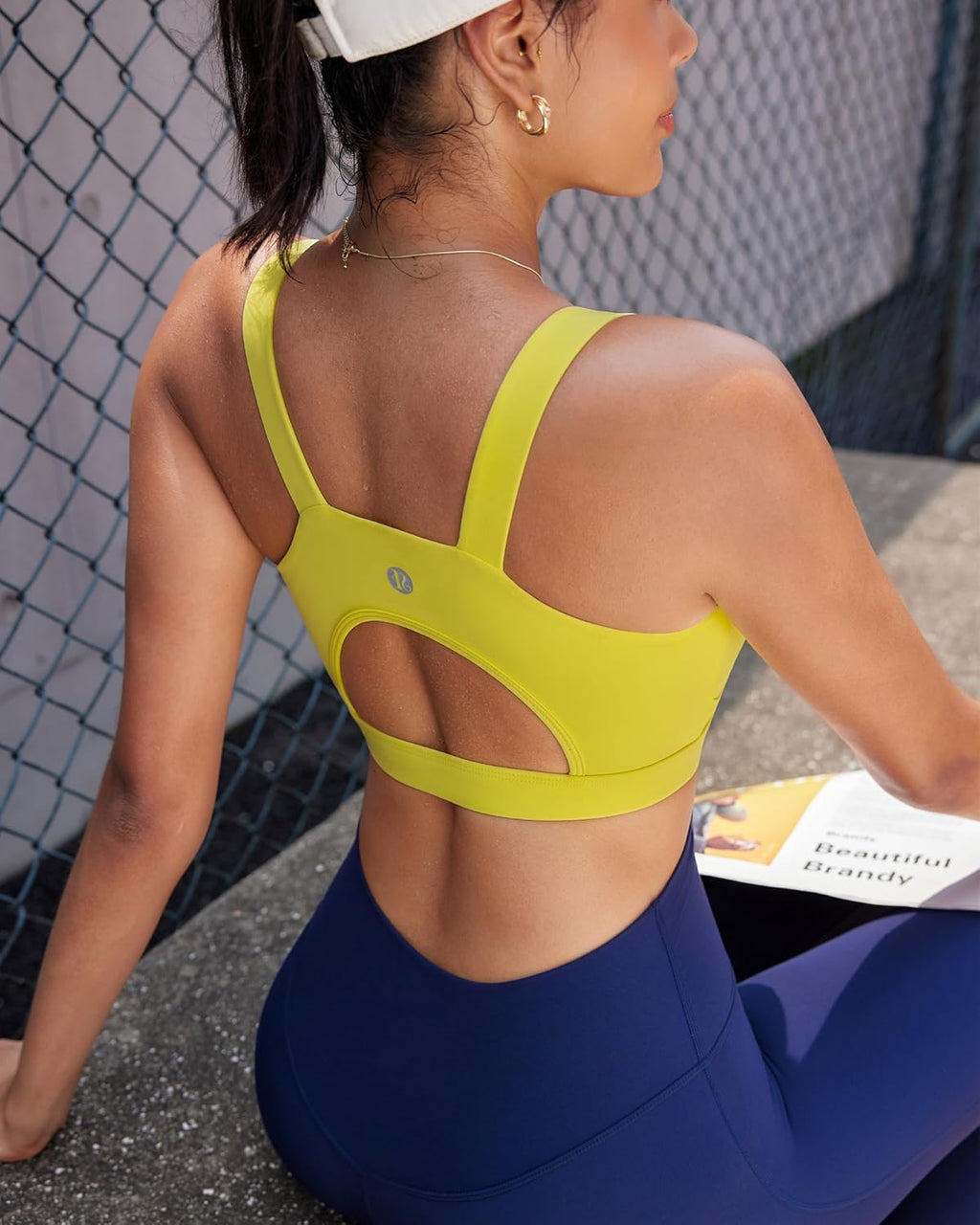 RUNNING GIRL High Impact Sports Bra - Racerback Workout Crop Tank Top for Women | Push-Up Design
