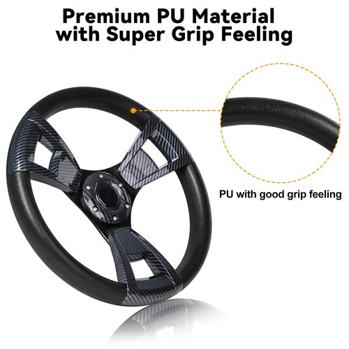 MOSNAI 13.7'' 350mm Golf Steering Wheel, Racing Cart Fit Club Car DS and Precedent,Yamaha EZGO RXV & TXT Golf Cart Steering Wheel Style 11