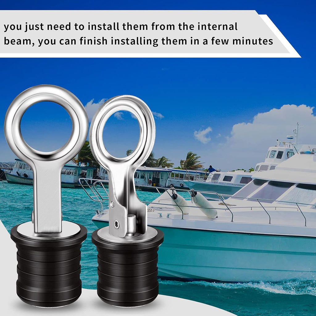 Skiennix Stainless Steel Drain Snap Plug - Durable 1 Inch Boat Drain Plug (2 Pieces)