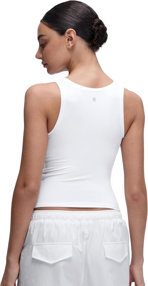 CRZ YOGA Softembrace Scoop Neck Tank Tops for Women - Casual Double-Lined Sleeveless Crop Shirts