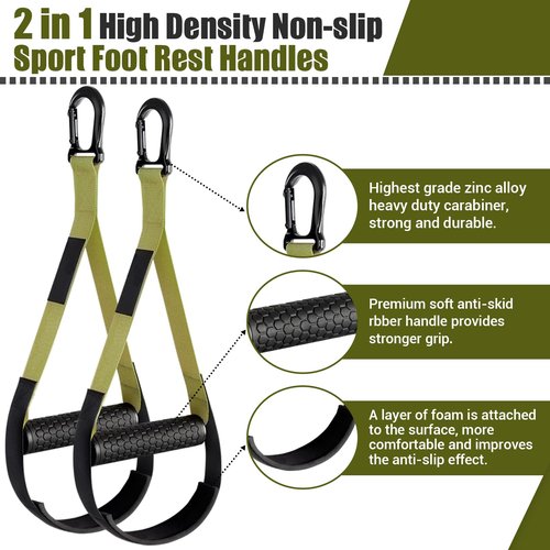 Home Resistance Training Kit, Resistance Trainer Exercise Straps with Handles, Door Anchor and Carrying Bag for Home Gym, Bodyweight Resistance Workout Straps for Indoor & Outdoor(Green)