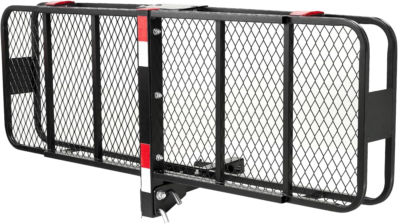 VEVOR Hitch Cargo Carrier - 500 lbs Capacity with Waterproof Cargo Bag & Net | 60"x20"x6" for SUVs